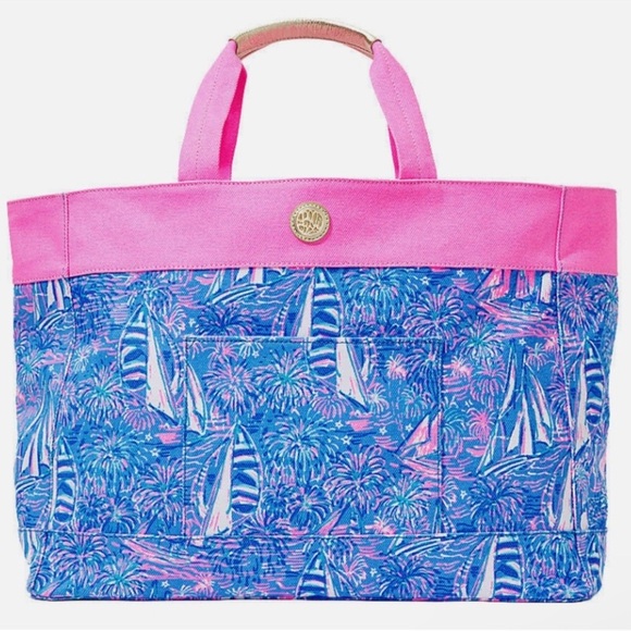 Lilly Pulitzer Jumbo Mercato Tote in print It's a Sailabration NWT